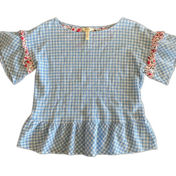 Matilda Jane Tops - Matilda Jane Rural Route Blue Gingham Blouse Women's XS